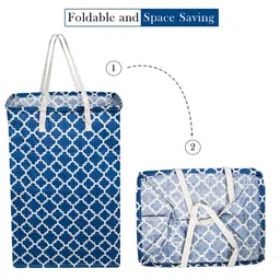 Kuber Industries Blue 2 Pieces Printed Laundry Baskets image 2