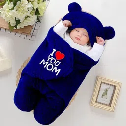 new born procare Embroidered King Hooded Baby Blanket for Heavy Winter-picture-20