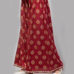 fambee Women Flared Maroon Viscose Rayon Trousers-picture-12