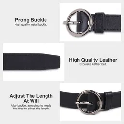 heneda Women Formal Black Synthetic Belt image 4