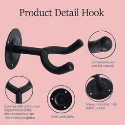 imaginea Adjustable Guitar Strap with Wall Hanger | Polyester Belt for Acoustic Guitar Polyester Strap image 5