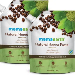 mamaearth Natural Henna Paste, Ready to Apply, with Henna & Dark Roasted Coffee , Natural Black image 1