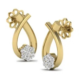 KUBERBOX 18KT Wobble Fantasy Diamond Studded Stud Earrings-2.03gm-picture-41