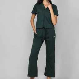 CHKOKKO V-Neck Shirt With Trousers Co-Ords-picture-11