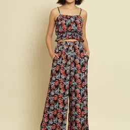 Trend Arrest Floral Printed Shoulder Strap Top & Palazzos-image-9