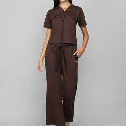 CHKOKKO V-Neck Shirt With Trousers-picture-16