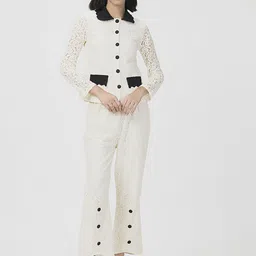 HOUSE OF S Lace Shirt Neck Shirt With Trouser Co-Ords-picture-21