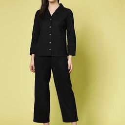 plusS Black Pure Cotton Shirt With Trouser-picture-33