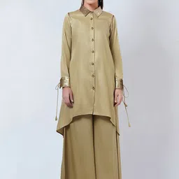 First Resort by Ramola Bachchan Women Long Sleeves Shirt Dress & Palazzos-picture-16