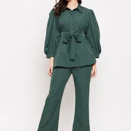 Fashfun Women Green Solid Co-Ords-picture-24