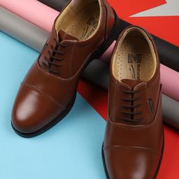 Red Chief Men Tan Brown Leather Formal Oxfords-picture-13