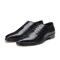 SHUTIQ Men Textured Leather Formal Oxfords-picture-39