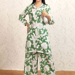 Vishudh Floral Printed Shirt Collar Tunic With Palazzos-picture-28