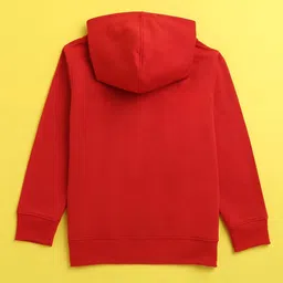 NUSYL Unisex Kids Red Printed Hooded Sweatshirt image 2