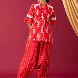 Laado - Pamper Yourself Printed Pure Cotton Band Collar Co-Ords image 5