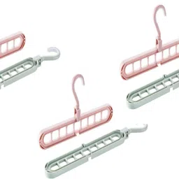 Pack of 6 Space Saver Plastic Wardrobe, 360º Swivel-9-Holes Design Hanger X6.129 Door Hanger-image-11