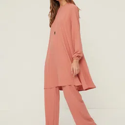 Trendyol Round Neck Longline Tunic With Trousers image 2