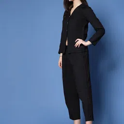 plusS Black Pure Cotton Shirt With Trouser Co-Ords image 5