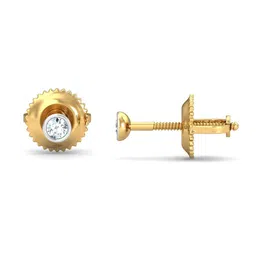 KUBERBOX 18KT Gold Stud Earrings With Diamonds- 0.66gm image 4