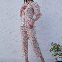 Boho By Athena Floral-Printed V-Neck Top With Trousers Co-Ords image 4