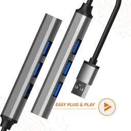 The Electron Bay Multiport Adapter USB 3.0 4-in-1 Port Metal USB Hub Multiport Adapter 4-in-1 Port Metal USB 3.0 USB Hub USB Hub image 2