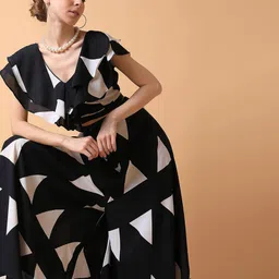 SHOWOFF Geometric Printed Flared Sleeves Top & Palazzo-picture-24