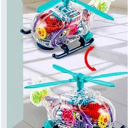 toyvala Transparent 3D Helicopter 360° Rotating with Flashing LED Lights and Music-C image 4