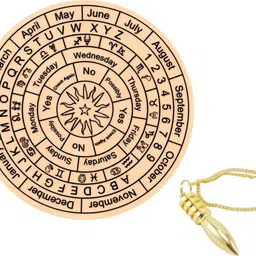 treemaison Vastu Star Dowsing Brown Board Acrylic Board Set With Brass Pendulum Decorative Showpiece - 0.3 cm-picture-20