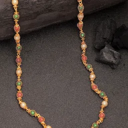 NVR Women Multi Color Gold-Plated Artificial Beads Chain-picture-33