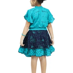 BAESD Girls Printed Ruffled Top with Skirt image 2