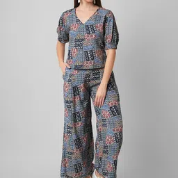 Haute and Humble Printed Pure Cotton Top And Palazzos Co-Ords image 1