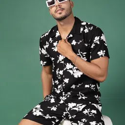 Rigo Floral Printed Shirt & Shorts Co-Ords Set image 1