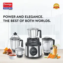 Prestige Endura 1000 Watt 4 Jars Juicer Mixer Grinder (Ball Bearing Technology, Black & Silver) image 5