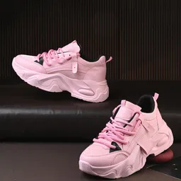 killer Stylish & Trendy Pink Chunky Platform Sneakers For Women-picture-38