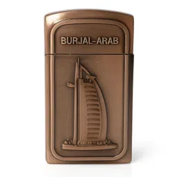 first dot Premium Burj Al Arab Jet Torch Lighter – Elegant Brown Finish Stylish Windproof Jet Flame Lighter – Dubai Inspired Embossed Pocket Lighter image 1