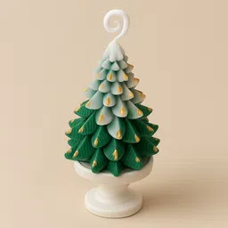 afterglow by samayraa Christmas tree candle - White and green Candle-picture-12