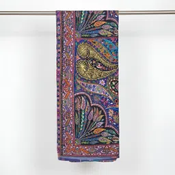 muffly Printed Wool Blend Men Black, Multicolor Stole image 4