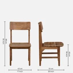 woodsworth from pepperfry Kylie Acacia Wood Dining Chairs In Natural Finish (Set of 2) image 2