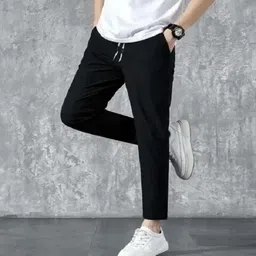 eragon fashion Men Solid Black Track Pants-picture-30