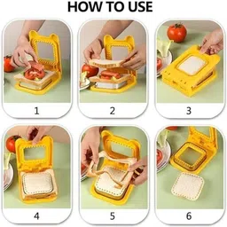 venimall Sandwich Cutter and Sealer – Square Pocket Sandwiches Maker for Kids' Lunchables Roti Maker image 2