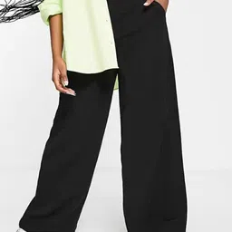 broadstar Women Loose Fit Black Lycra Blend Trousers-picture-14
