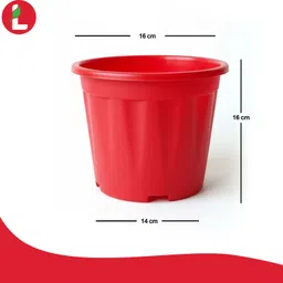 yk plastics Green Lagaci PLASTICS 8 inch height -Chili Red-5 Plant Container Set image 3