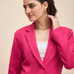 brinns Women Solid Single Breasted Formal Blazer image 4