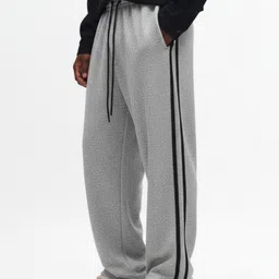 dockstreet Men Striped White Track Pants image 4