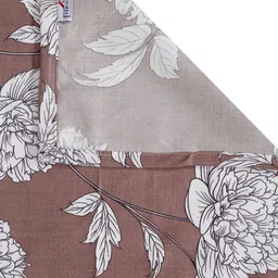 FABINALIV Brown & White Floral 300 TC King Bedsheet with 2 Pillow Covers image 4