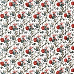 Lali Prints White & Red Floral Cotton 250 TC King Bedsheet With 2 Pillow Covers image 2