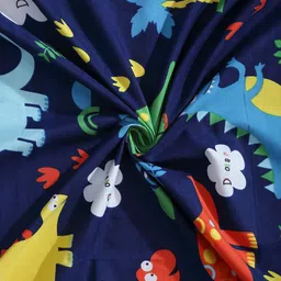 SOKNACK Navy Blue & Orange Conversational 300 TC Single Bedsheet with 1 Pillow Covers image 3