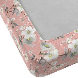 DDecor Pink & White Floral 140 TC Cotton King Bedsheet with 2 Pillow Covers image 4