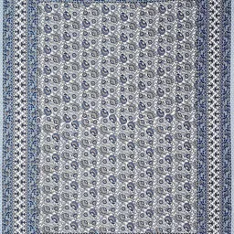 Lali Prints White & Blue Floral Printed 210 TC King Bedsheet With 2 Pillow Covers image 2