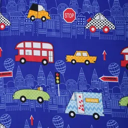 SOKNACK Blue Graphic Printed 300 TC Single Bedsheet with 1 Pillow Cover image 2